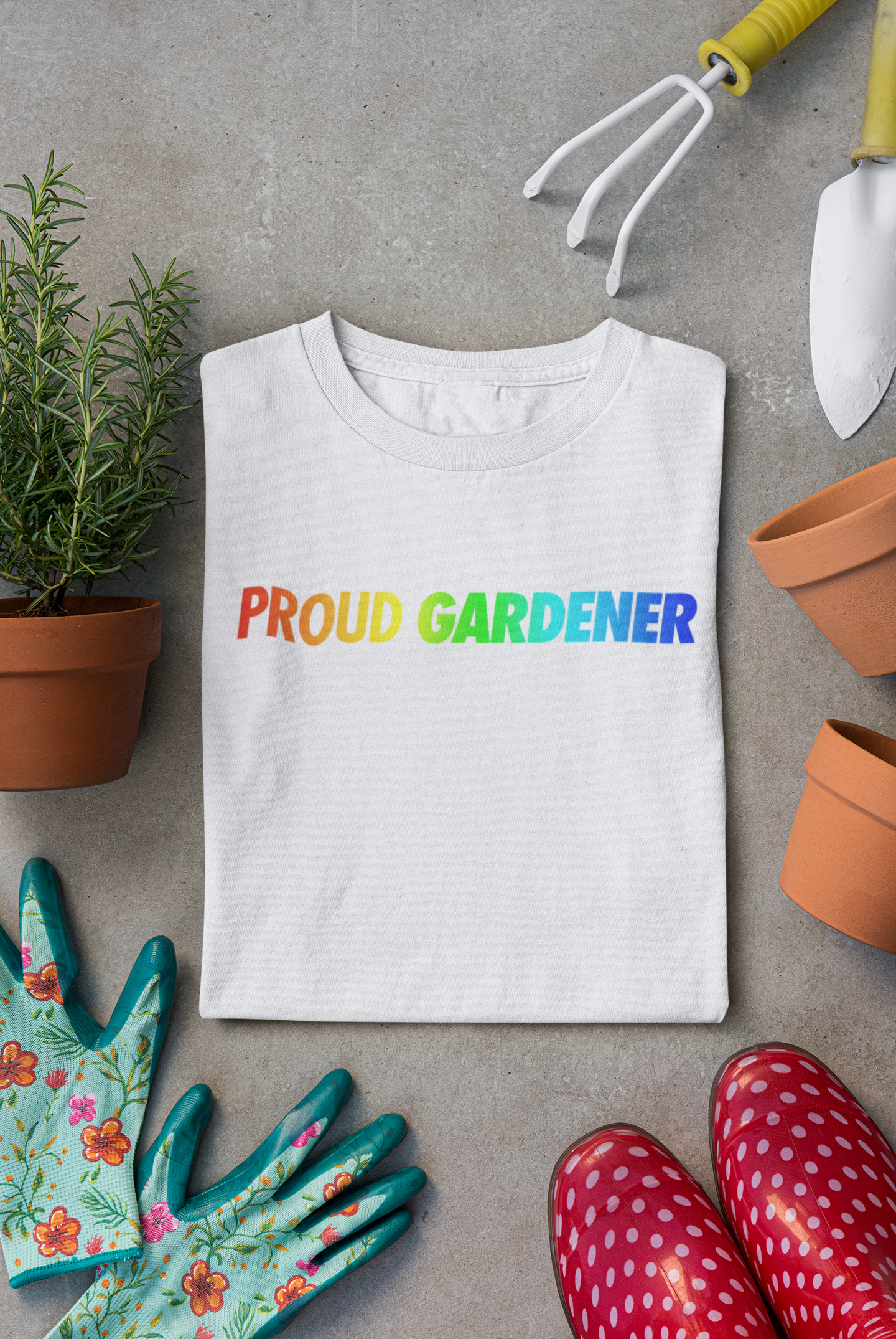 mockup-of-a-folded-t-shirt-surrounded-by-gardening-tools-33635
